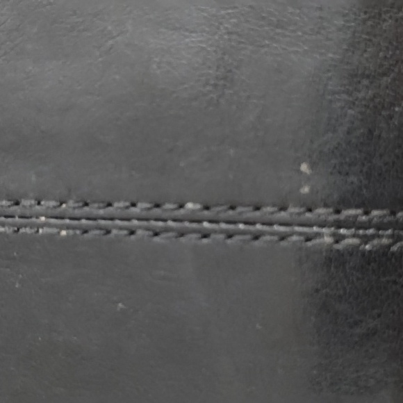 COACH Madison Pleated Wristlet Wallet Black Smooth Leather Patent Snake Trim - Picture 6 of 10